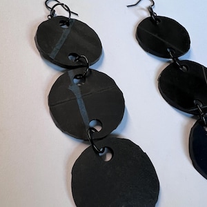 Recycled Rubber Dangle Earrings: Handmade Eco-Friendly Fashion Jewellery