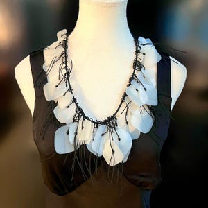 Recycled Plastic Statement Necklace: Adjustable Length, Eco-Friendly Jewelry