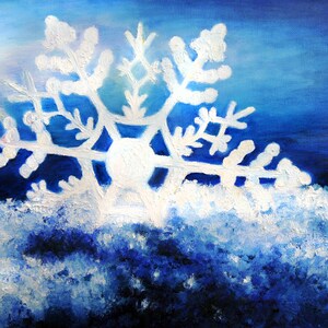 Frozen Snowflake Print of Original Oil Painting by Lindsey - Etsy