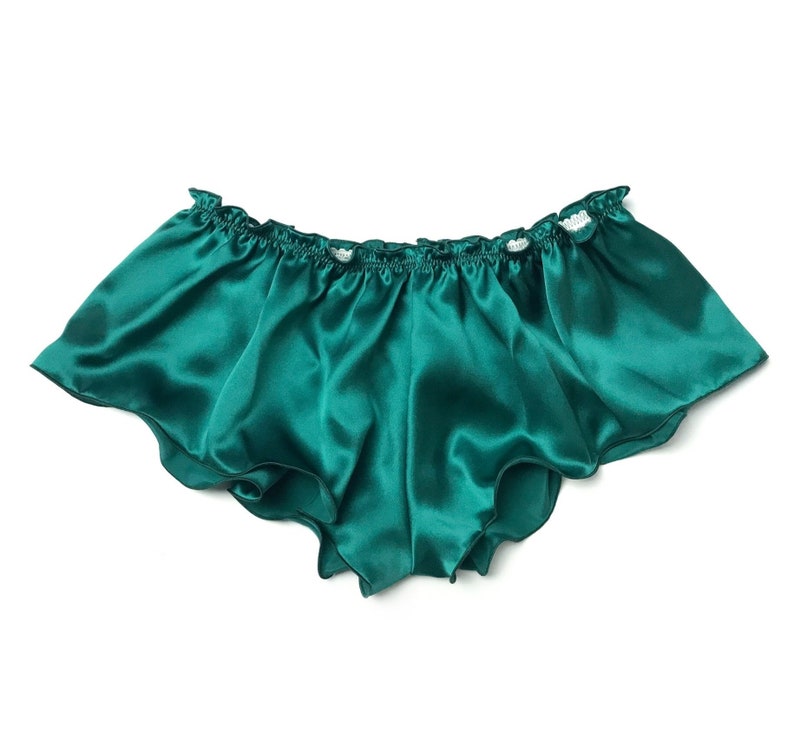 Silk French Knickers in Green Luxe Emerald Lingerie Etsy UK