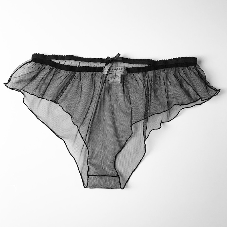Black Sheer Briefs cute see through panties image 0.