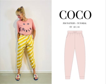 PDF sewing pattern 42/44 jogging trousers COCO for download
