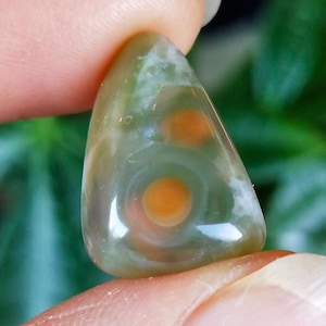 Ocean jasper old stock cab, with floating orbs, perfect for a ring #280226