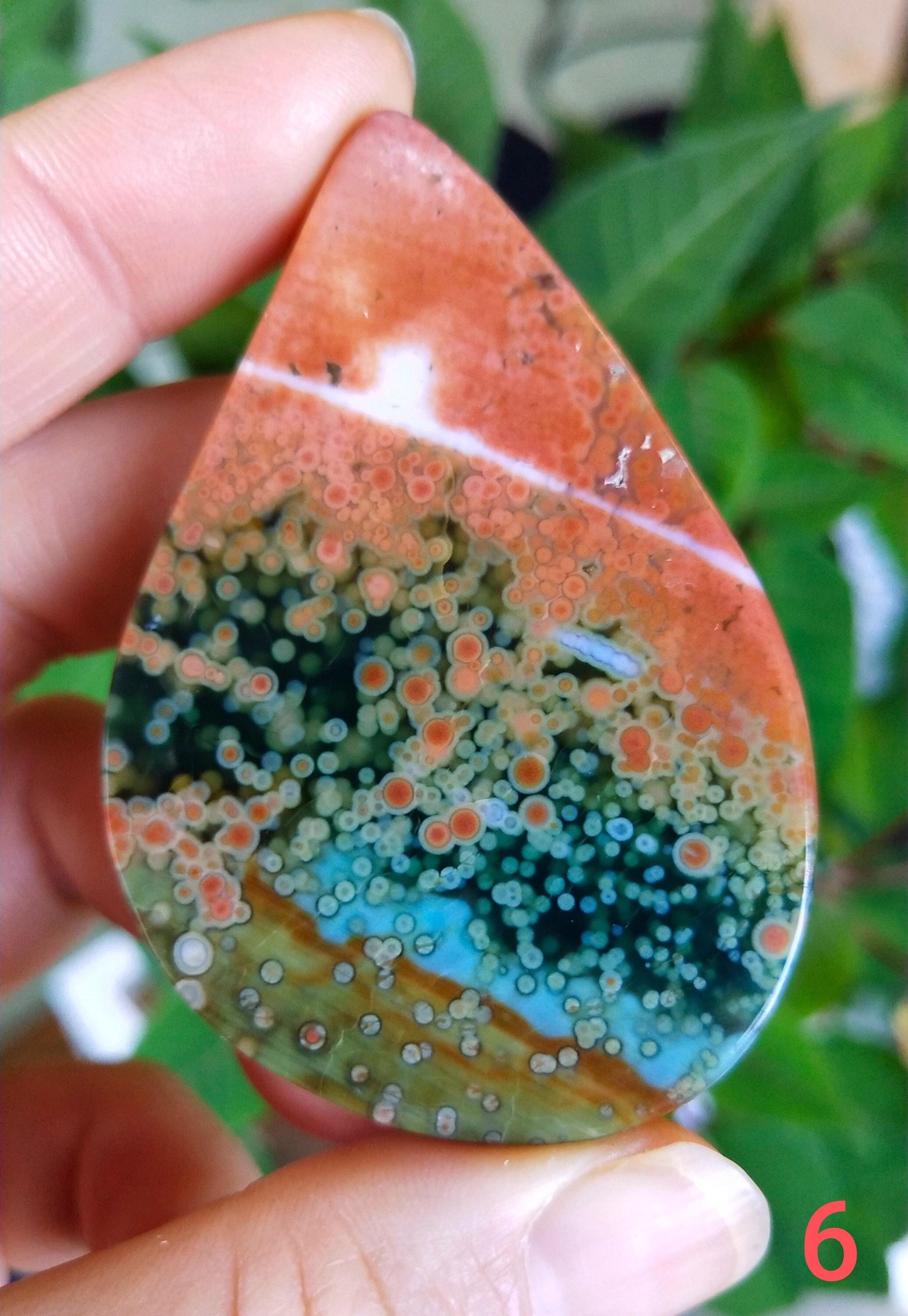 希少な色の高級オーシャンジャスパーオールドストックキャブ