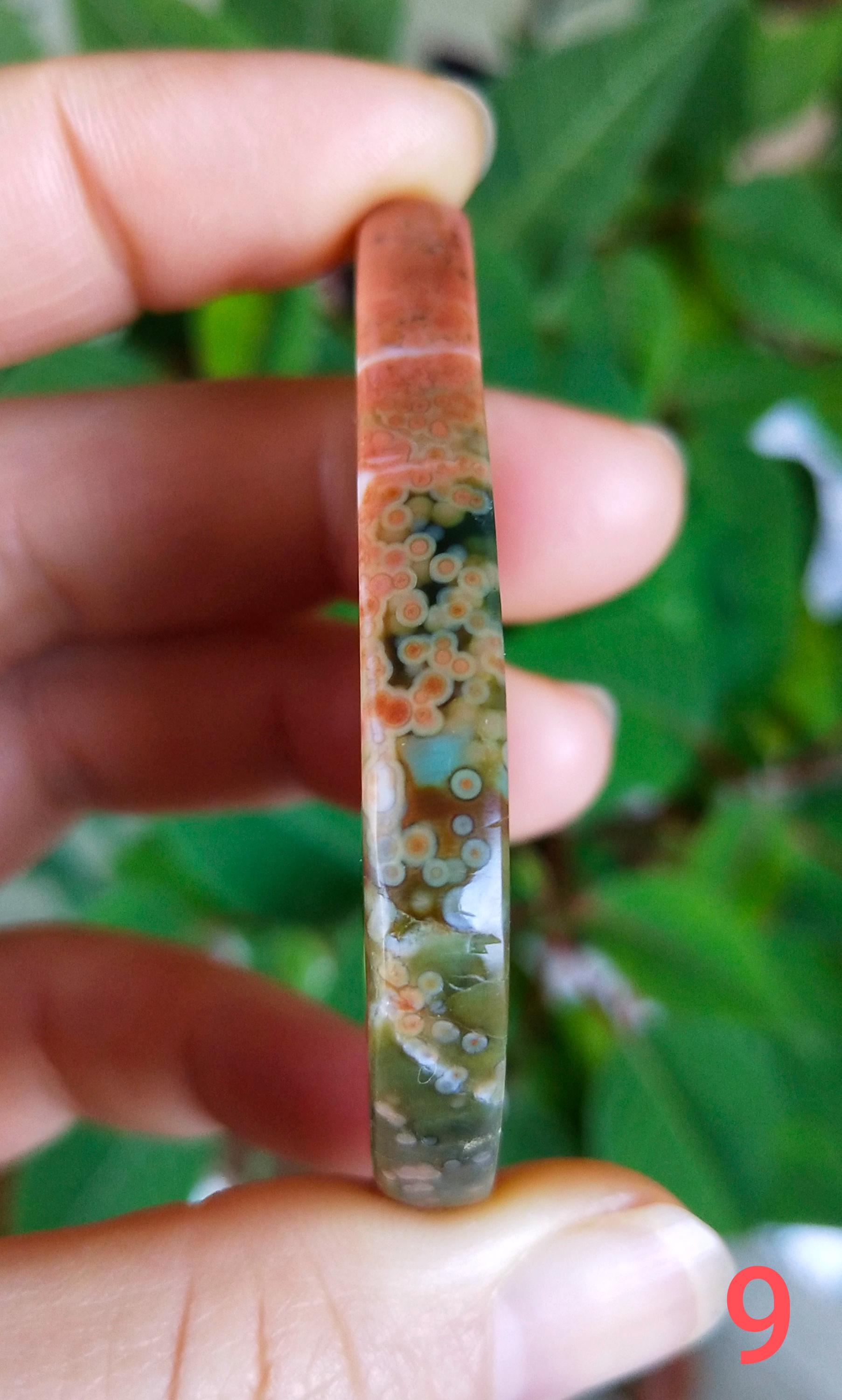 希少な色の高級オーシャンジャスパー オールドストックキャブ