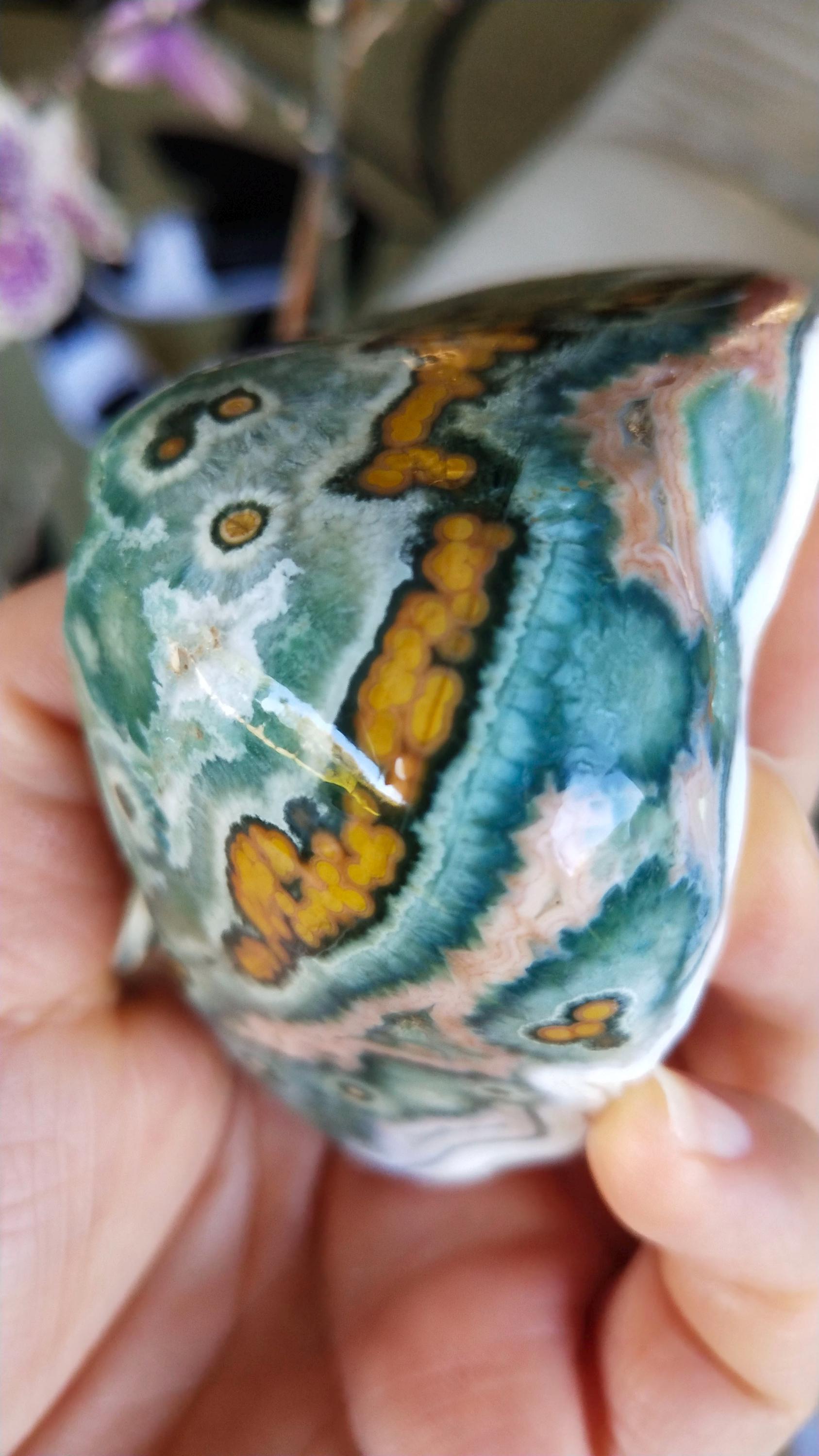 Ocean Jasper Old Stock Polished Freeform,pyramid-like, Specimen