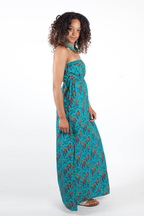 cotton bandeau maxi dress