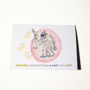 Yeti Geburtstagskarte