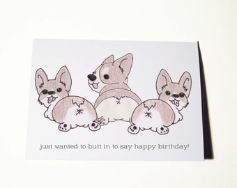 Carte d'anniversaire Corgi