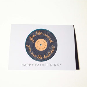 Best Dad Father&#39;s Day Record Card