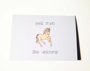 Real Men Like Unicorns Card