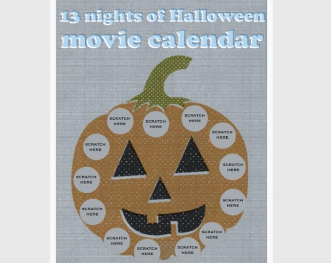 13 Nights of Halloween Scratch off "Advent" Movie Print