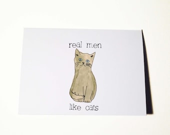 Real Men Like Cats Card