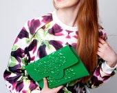 Frizione borsa, Pochette verde, frizione borsa verde, frizione di eco verde, 100% vegan frizione, frizione verde fortunata, telefono si adatta ed essentials
