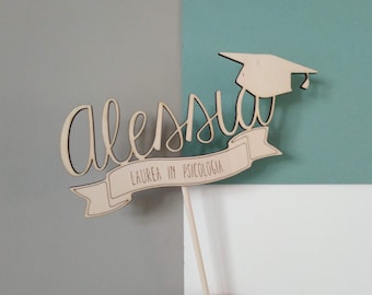 Cake topper laurea, festa di laurea, decorazione torta personalizzata con tocco