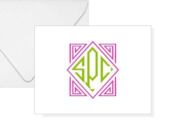 Personalized Stationery Set, Monogrammed Notecards, Set of 10 Cards
