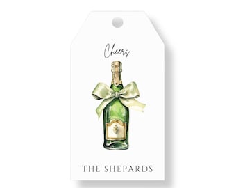 Personalized Champagne Gift Tags, Holiday Gift Tags