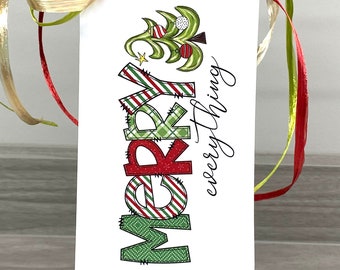 Christmas Wine Tags, Holiday Gift Tags, Wine Gift, Set of 6