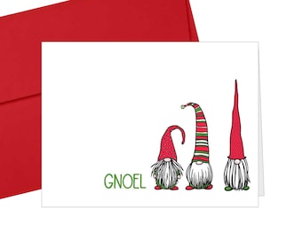 Gnome Christmas Cards, Set of 10 GNOEL Cards