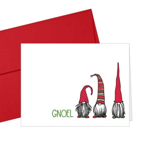 Gnome Christmas Cards, Set of 10 GNOEL Cards