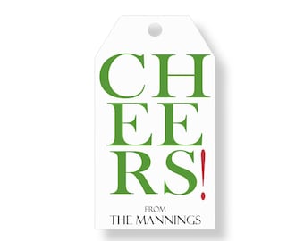 Christmas Gift Tags, Personalized Holiday Tags, Custom Gift, Family Name Tags