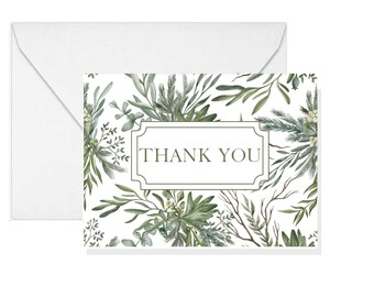 Thank You Notes, Botanical Cards, Set of 10