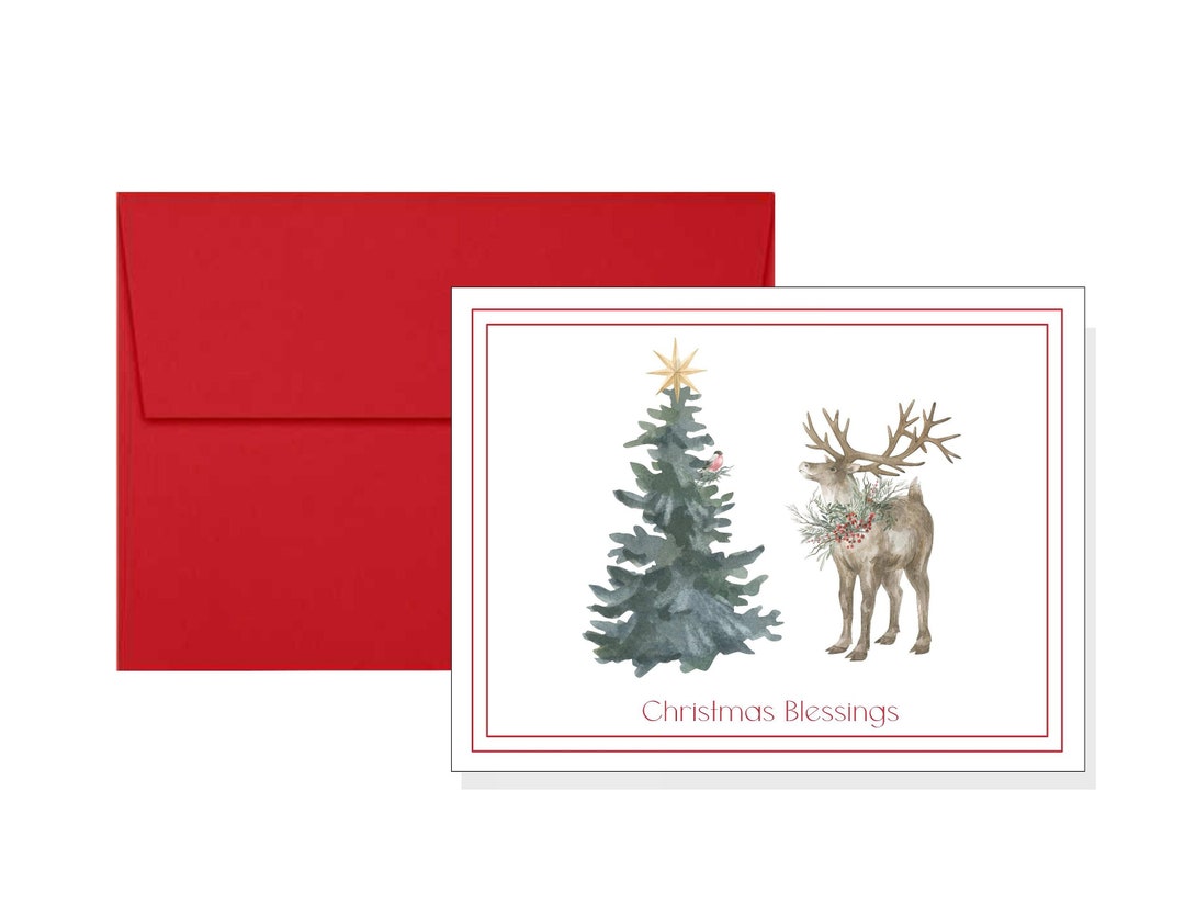 Nature Christmas Cards Holiday Card Set Set of 10 Etsy