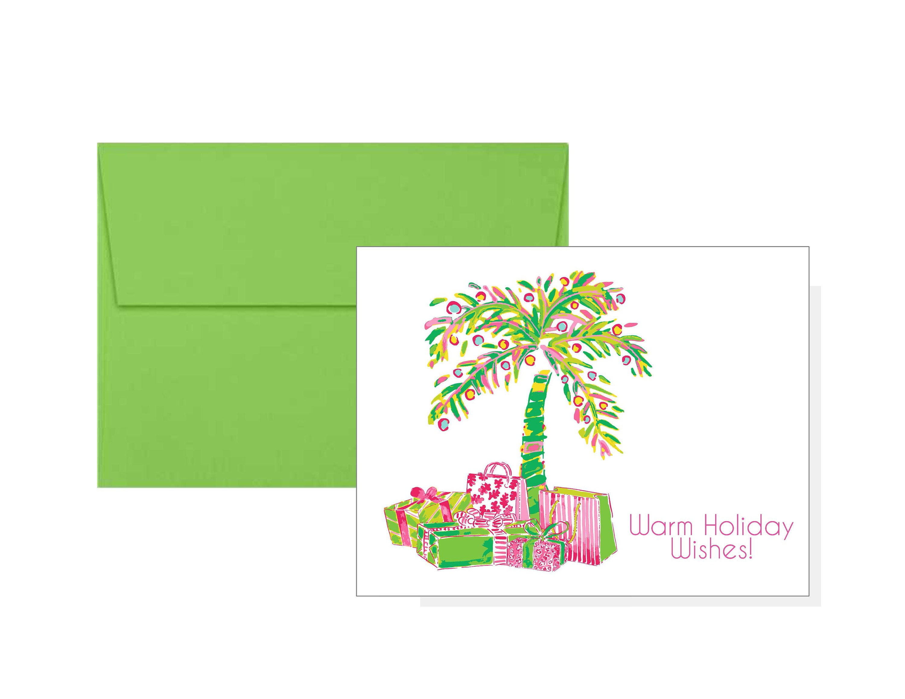 Palm Tree Christmas Card Set Of 10 Warm Climate Christmas Etsy