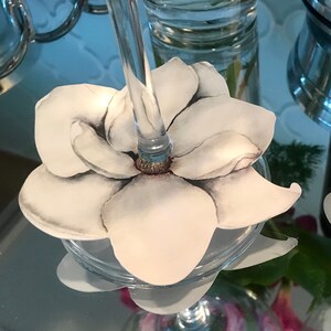 Magnolia Wine Charms, Wedding Decor, Bridal Shower Decorations, Set of 20