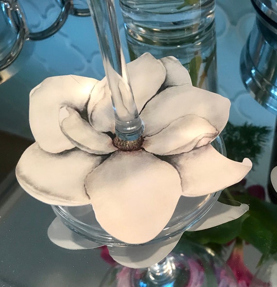 Magnolia Wine Charms Southern Charm Party Decorations Set Of Etsy