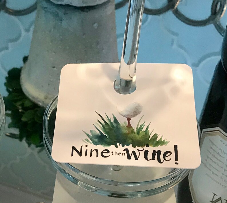 Golf Wine Stem Charms Set Of 20 Nine Then Drink Tags