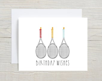 Happy Birthday Card Tennis | Tennis Birthday Card | Birthday Card