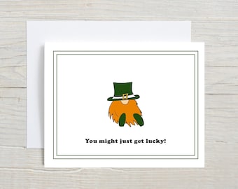 St. Patrick’s Day Card | Cute Leprechaun Greeting Card | Funny Note Card