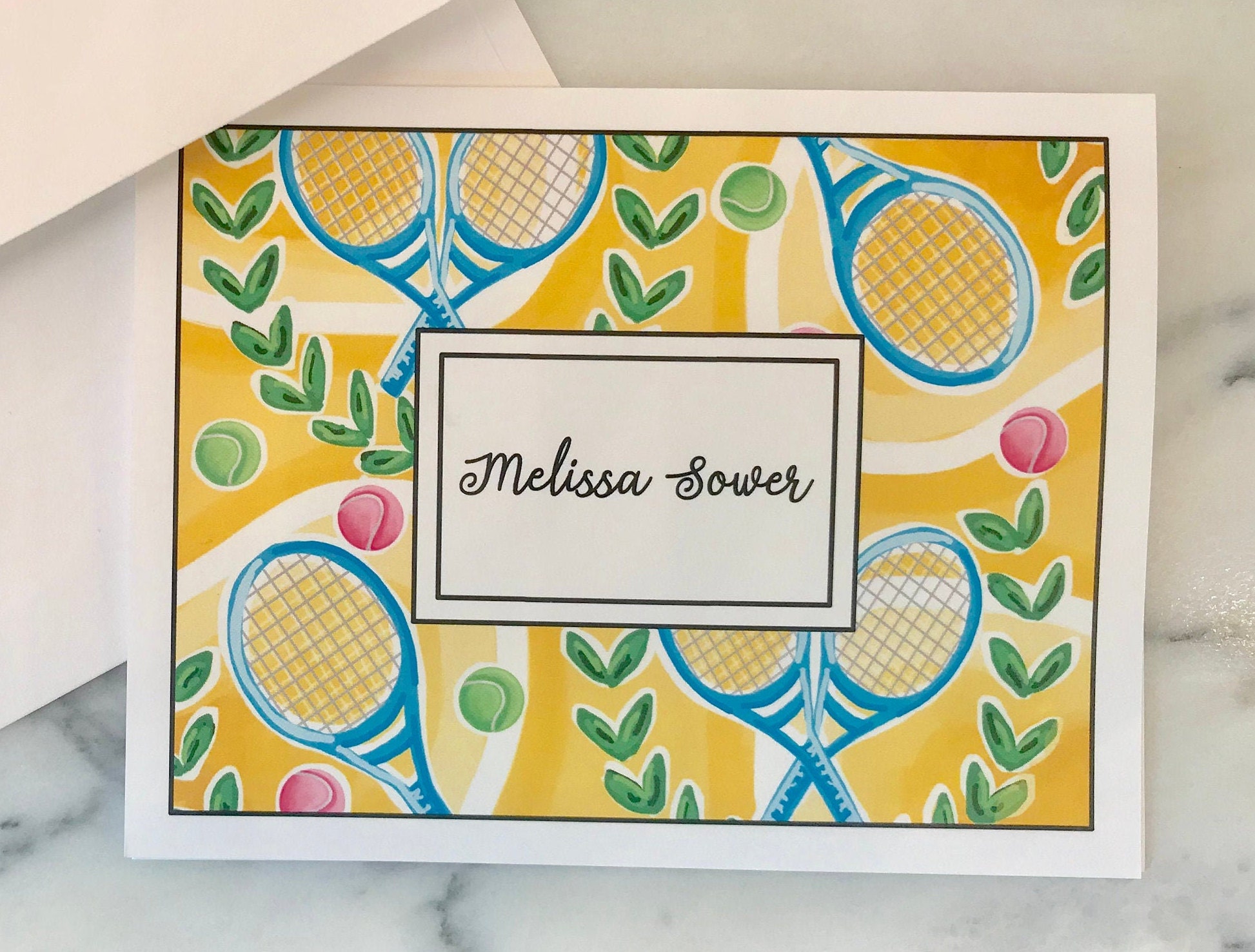 Personalized Tennis Cards Set of 10 Note Cards | Etsy