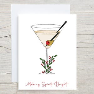 Martini Christmas Cards | Holiday Cocktail Card Set | Set of 10