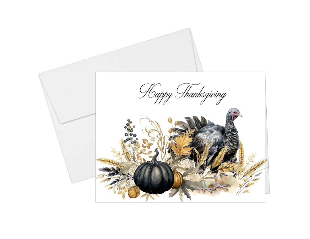 Printable Turkey Notecards Thanksgiving Notecards