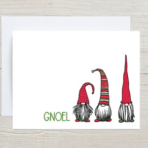 Gnome Christmas Cards | Holiday Christmas Card Set with Gnomes | Set of 10