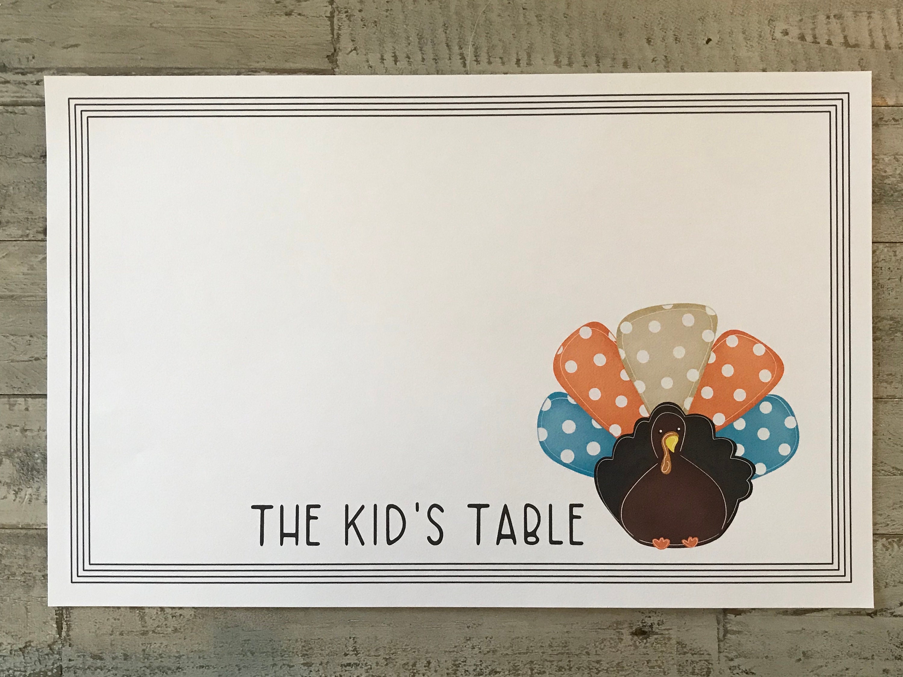 Thanksgiving Paper Placemats Set of 20 Kid's Table Mats Etsy