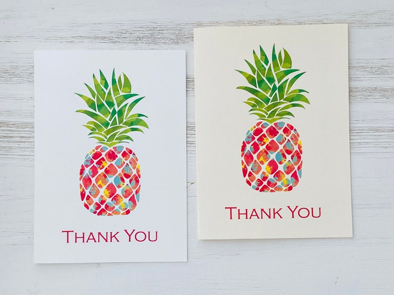 Thank You Notes Set of 10 Colorful Pineapple Note Cards