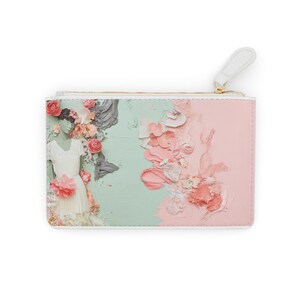 Floral Art Mini Clutch Bag, Perfect for Weddings, Date Nights, Gifts, Travel, Feminine Accessories, Floral Print Bag, Chic Handbag Gift