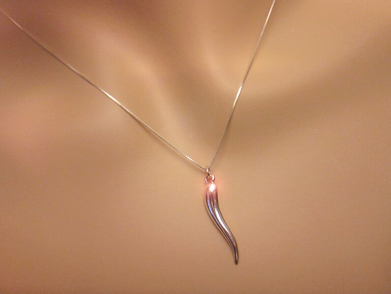 Beautiful Sterling silver 925 sterling Sterling Silver Italian Horn Charm