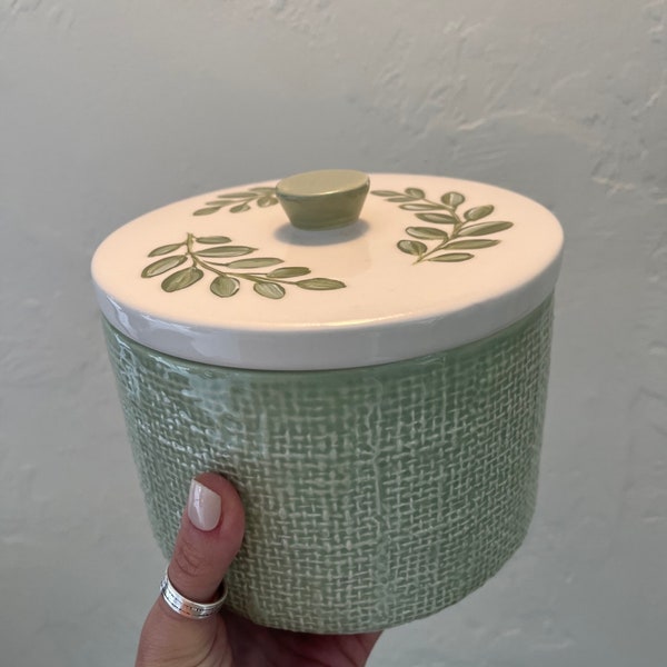 Med. Ceramic Storage Container - Sage Green