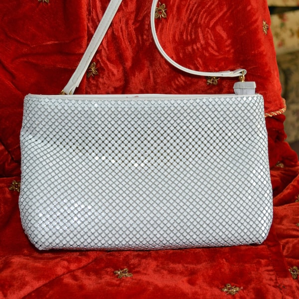 Whiting and Davis White Mesh Purse