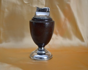 Vintage Table Lighter - Sterling Silver and Wood