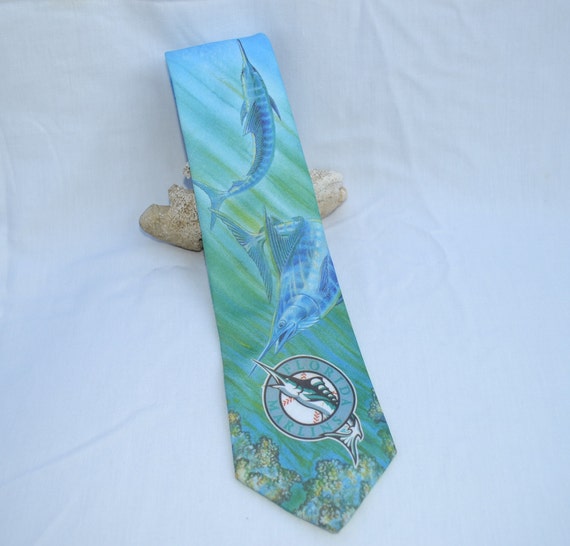 Vintage Florida Marlins Baseball Necktie a/k/a Miami Marlins