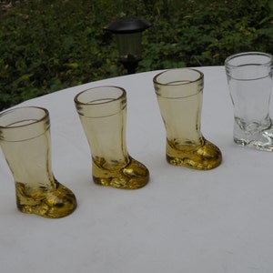 Vintage Amber Cowboy Boot Shot Glass Toothpick Holder by Mod Dep