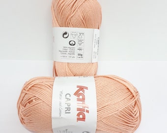 2 pelotes de fil coton de 50gr certifié Capri