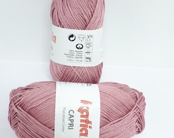 2 pelotes de fil coton de 50gr certifié Capri