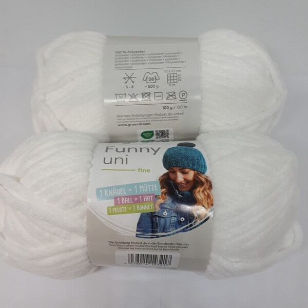 2 pelotes de 100 gr de fil chenille Funny