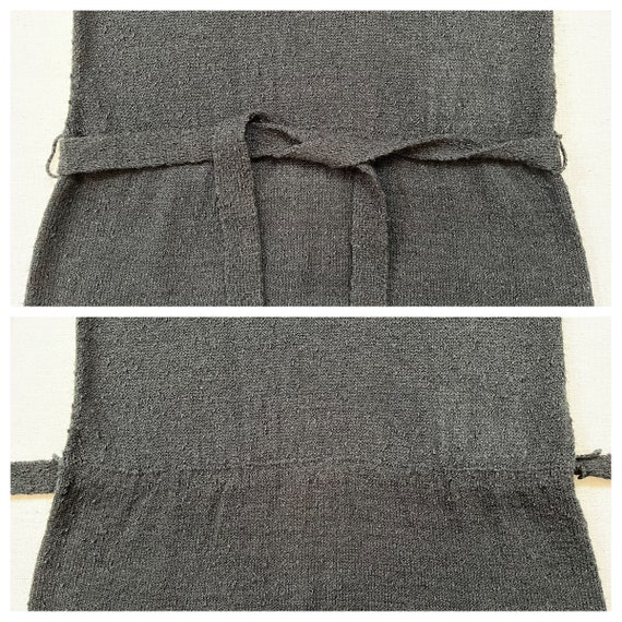 1970's, knit, belted, A-line dress in black - image 6